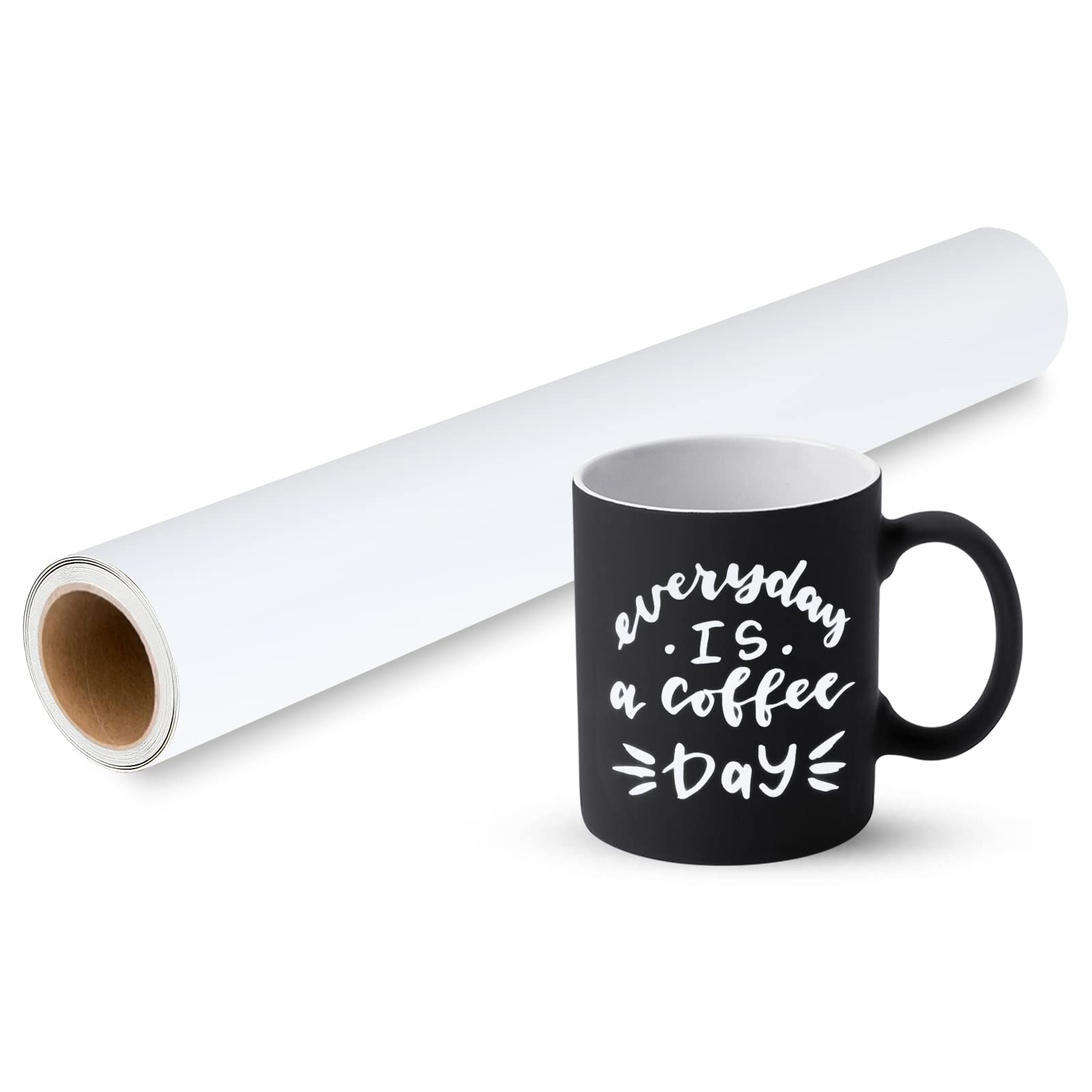 Prime Vinyl 11Ft Matte White Vinyl for Cutting Machine - 30.5 x 335.5 cm White Permanent Vinyl Roll for Cutting Machine, Home Decor, Cups, Car Window