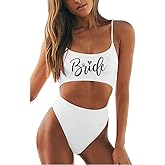 MUZHI Women's Bride One Piece Swimsuits Ruched Tommy Control Wifey Swimwear Sexy Back Crossover Swimming Bathing Suits