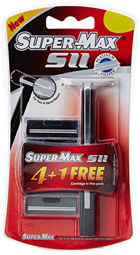 Supermax S II Razor Fits Gillette Trac Ii or Plus Shaver Nonlubricant 6 Blades