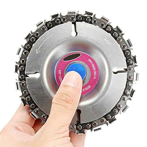 Angle Grinder Disc 22 Tooth Chain Saw Carving Blade Plate 4" for Wood Cutting Chainsaw Wheels Cutter 100/115mm Circular Woodworking Engraving Tool