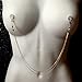 BoDivas Nipple Jewelry Noose Rings Double Chain Gold Hematite Adjuster Non Piercing Nipplerings Nipplechain