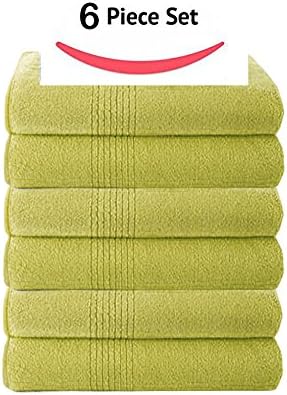 High Performance 6 Piece Microfiber Hand Towel Set - Brite Yellow