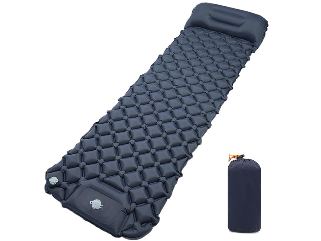 Hitopin 1PCS Self Inflating Camping Mat Ultralight,Camping Mattress Roll Mat,Ultralight Inflatable Single Camp,Camping Air Bed Pad,for Hiking Camping Backpacking Travel Outdoors(Navy Blue)