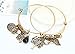 HONGYE 1 Set 2 Pcs Tree of Life Leaves Feather Rhinestone Pendant Bangle Bracelet