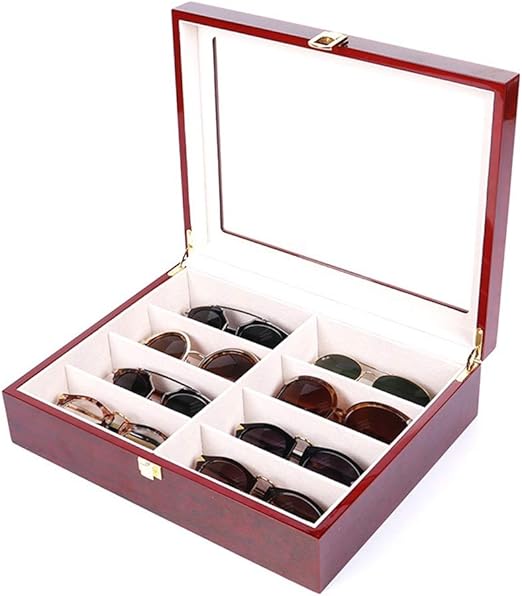 Caja de almacenamiento de gafas de sol Gafas negras grandes de fibra de carbono Gafas Gafas
