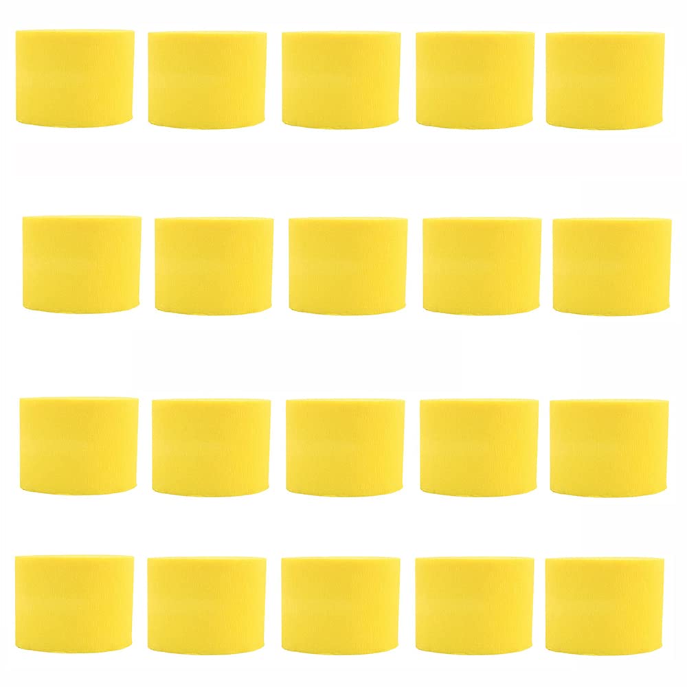 ANCLLO 20 Rolls 3.5cm x 10m Crepe Paper Party Streamers, Streamers Backdrop Hanging Decorations for Birthday Party, Wedding and Festival Decorations, Yellow