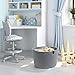 DENJA & CO Large Blanket Basket for Living Room - Decorative Woven Baskets for Storage | Cotton Rope Large Baskets for Blankets, Pillows, Toys, or Laundry | Light Gray (17.7