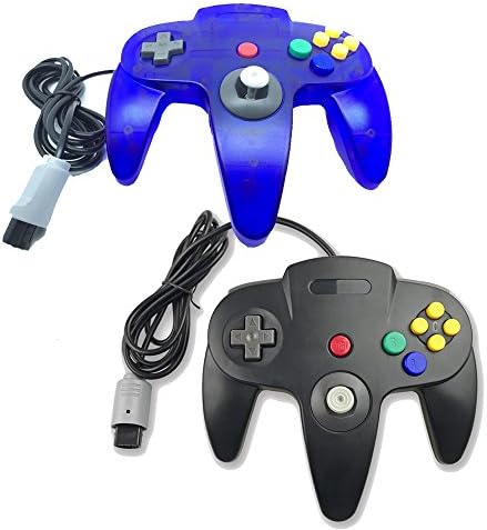 Pomilan Classic Retro Wired Controllers For N64 (Clear Blue and Black)