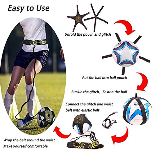 image for Portzon Volleyball Training Equipment Aid, Solo Soccer Trainer, Soccer