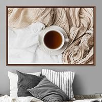 Framed Canvas Wall Art Coffee in The Mornings Coffee Dark Drinks Farmhouse/Country Group Multicolor Photography Realism - 16x24 inches