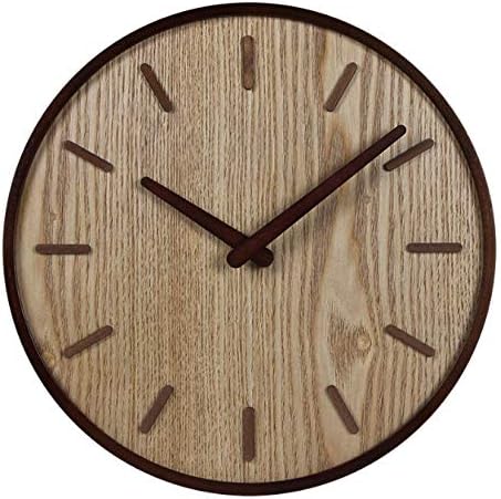 pianaiBB Wooden Wall Clock Creative Big Bamboo Simple Design Watch Living Room Clock Mute No Glass Home Decoration 14 Inches