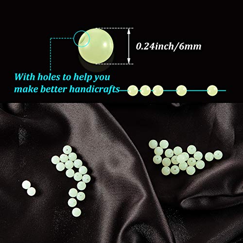 60 Pieces Quartz Pearl Balls UV Reactive Quartz Balls 6 mm Green, Blue