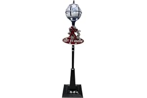 Fraser Hill Farm Let It Snow Series 69-in. Musical Snow Globe Lamp Post with Christmas Tree Scene | Cascading Snow | Christmas Carols | Festive Holiday Home Decor | Black | FSSL069A-BLK3