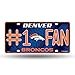 Rico Industries NFL Football Denver Broncos #1 Fan Metal Auto Tag
