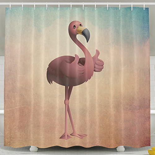 Flamingo Beautiful BirdShower And Bath CurtainCoolHeavy Duty Metal Grommets Curtain 6072 Inch