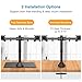 Freestanding Dual Monitor Stand – Adjustable Monitor Mount with Glass Base, Fits 2 Screens up to 27 Inch, Holds up to 22lbs per Armthumb 3