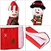 MSDADA Adorable Snowman Refrigerator Handle Covers Set & Snowman Countdown Calendar,Fits Standard Size Kitchen Appliance Microwave Oven Door For Christmas New Year Holiday Decorations (4pcs)