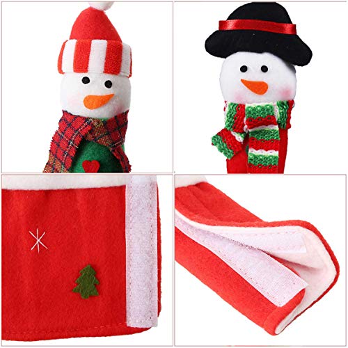 image for MSDADA Adorable Snowman Refrigerator Handle Covers Set & Snowman Count
