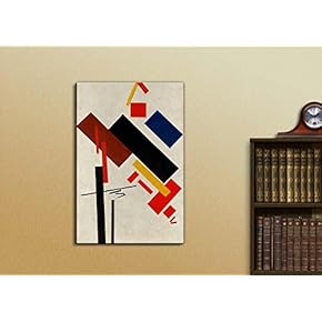 House Under Construction by Kazimir Malevich - Canvas Print Wall Art Famous Painting Reproduction - 12" x 18"