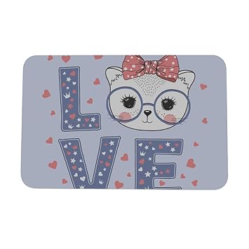 Amazon Com Youth Bathroom Decor Cute Little Cat Girl Glasses Love