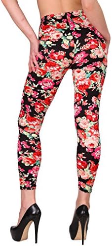 Fashion Printed Women's Leggings Polyester/Spandex One Size Flower Print