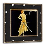 3dRose DPP_39590_2 Art Deco Lady with Gold Frame