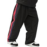 GSOU SNOW Women Mens Snow Pants Baggy Snowboard Pants Retro Sporty Side Stripe Ski Pants Insulated Waterproof Winter Outdoor