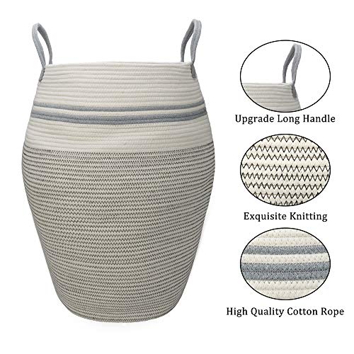 Woven Basket Laundry Hamper Modern, Large Dirty Clothes Hampers for