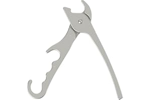 Chef Pomodoro Premium Pizza Pan Gripper, 8-Inch Cast Aluminum Heavy Duty Tongs, Hot Plate Deep Dish Grabber for Grilling, Cas