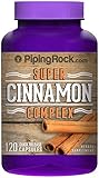 Piping Rock Super Cinnamon Complex with Chromium & Biotin 1500 mg 120 Quick Release Capsules Herbal Supplement