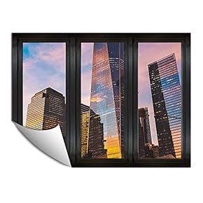 Wall Paper Small Wall Mural City at Night Wall Art Removable Wall Decoration for Bedroom Living Room - 24x32 inches