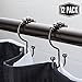 2lbDepot Shower Curtain Rings Hooks - Bronze Finish - Premium 18/8 Stainless Steel - Oil Rubbed Double Hooks with Easy Glide Rollers Rust Resistant - Six Finishes Available - Set of 12 for Shower Rod