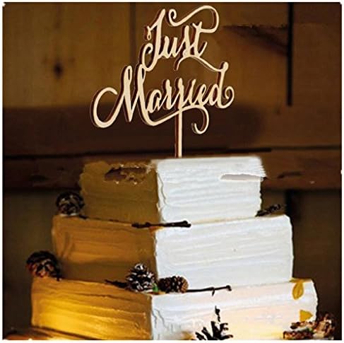 Wooden Cake Toppers Wedding Favors Just Married