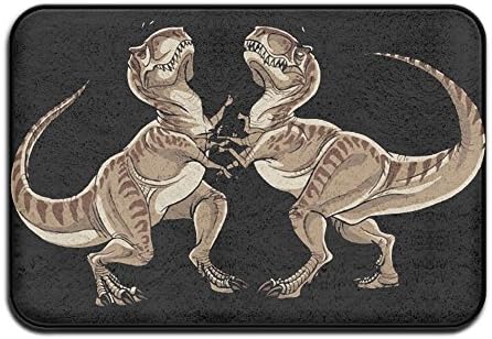 LINGLIII The Dinosaur Sissy Fight Welcome Mat