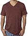 Mens Tri Blend V-neck Tee Shirt, XL Maroon
