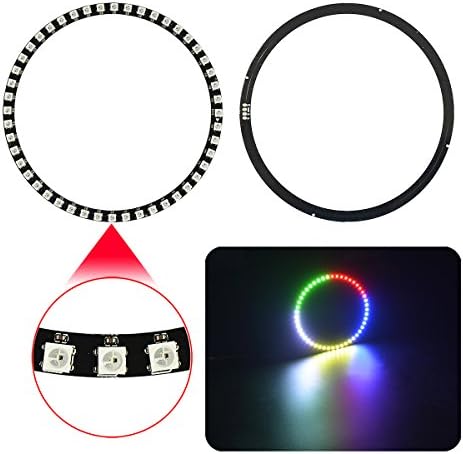 Yaqing Lighting WS2812B LED Ring 5050 Built-in RGB Driver For Arduino Integrated LED Lighting Ring DC5V(48 Pixels Ring)