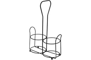 Salt and Pepper Grinder Set Stand, Salt and Pepper Holder with Handle, 6.7x3.3x14.2 in Double Slot Salts Peppers Mill Holder,