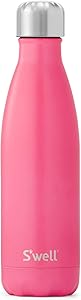 S'well Stainless Steel Water Bottle - 17 Fl Oz - Bikini Pink - Triple-Layered Vacuum-Insulated Containers Keeps Drinks Cold for 36 Hours and Hot for 18 - BPA-Free - Perfect for the Go