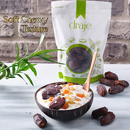 Large Hydrated Pitted Dates, Unsweetened Dried Dates Fruit, 1 Pound in