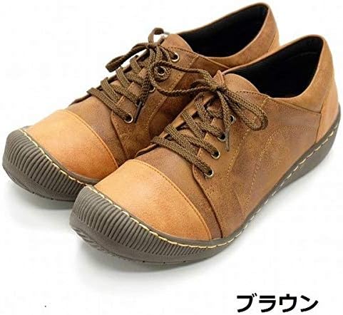 Amazon スニーカー レディース カジュアルシューズ コンフォートシューズ レースアップ フラットシューズ 紐 靴 おしゃれ スリッポン 軽量 ナチュラル カジュアル オーク 24 5cm オーク 24 5cm スニーカー