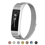POY For Fitbit Alta Bands/For Fitbit Alta HR Bands, Stainless Steel Milanese Loop Metal Replacement Bracelet Strap with Unique Magnet Lock for Fitbit Alta/Fitbit Alta HR, Small Large