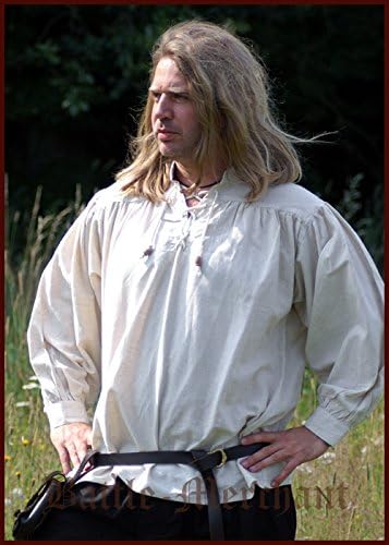 Medieval Pirate Shirt-Natural Cotton/Canvas for Medieval LARP Viking