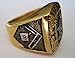 Mason Zone Masonic Rings for Men - Gold Tone Past Master Freemason Ring - Stainless Steel with Silver Color Top with Mason Symbols (Size 12)