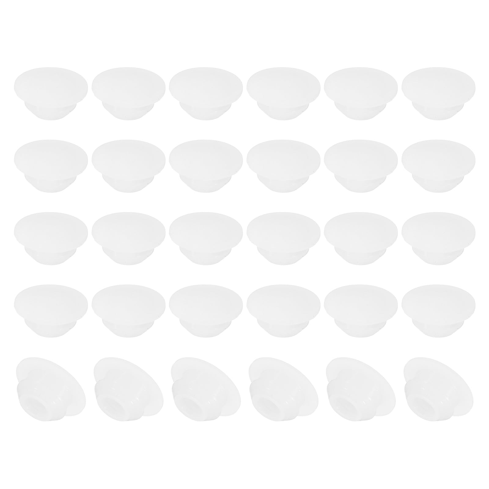 PATIKIL 8mm Diameter Silicone Round Snap, 40 Pcs in Type Locking Furniture Hole Plug Button Wide Edge Protective Cover Fit for 8mm Hole for Seal Bulkhead Cylinder, Translucent