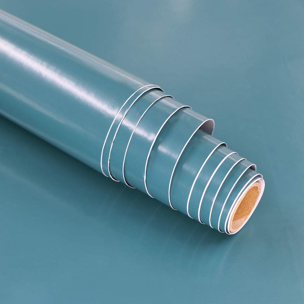 Papel pintado autoadhesivo de plástico azul, 40 x 500 cm, impermeable