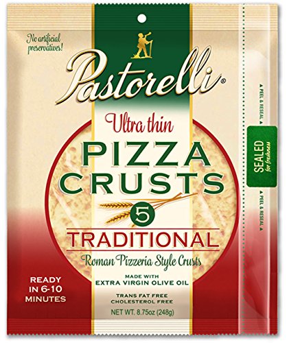 Pastorelli Ultra Thin and Crispy Pizza Crusts, 5 Count (Pack of 10)