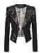 Women's Faux Leather Motorcycle Power Shoulder Jacket