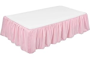 CIPLIKO Crib Skirt Crib Bed Skirts Crib Skirt with Pompoms Crib Dust Ruffle with Pom-poms Cute Print for Girls and Boys Crib Bed Skirt Machine Washable