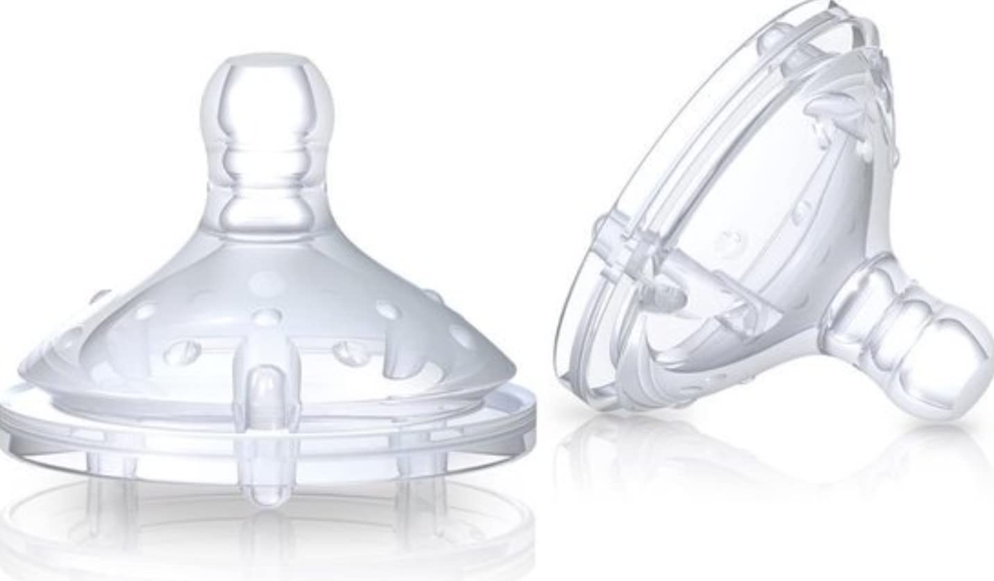 Nuby NT67693 Nûby Natural Touch Soft-Flex Baby Bottle Tops with Extra Slow Flow