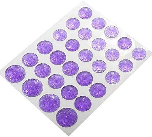 29 Large Self Adhesive Floral Detailed Luxury Gem Stones (Light Purple)